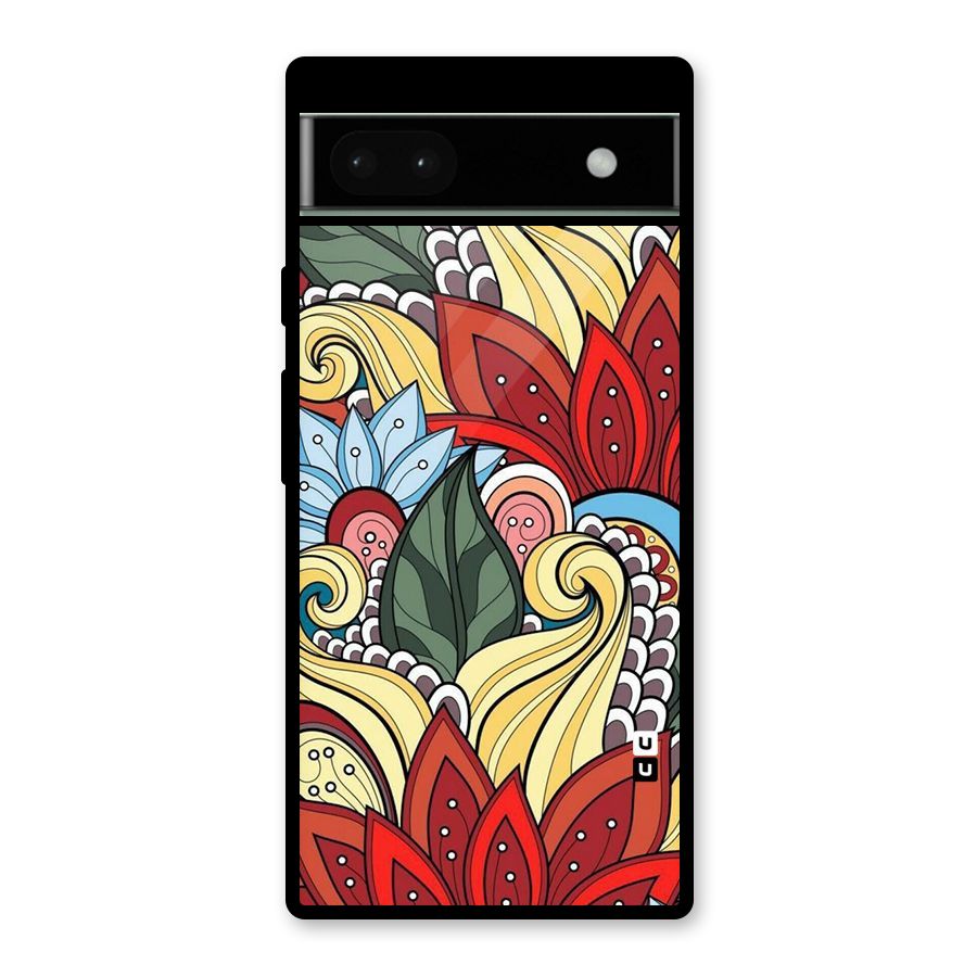 Cute Doodle Glass Back Case for Google Pixel 6a