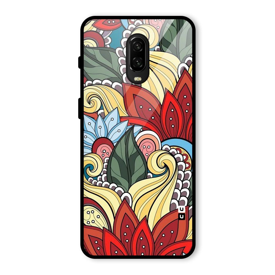 Cute Doodle Glass Back Case for OnePlus 6T