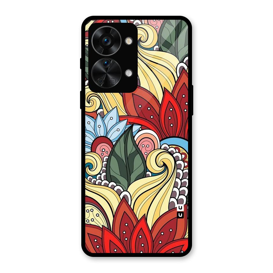 Cute Doodle Glass Back Case for OnePlus Nord 2T