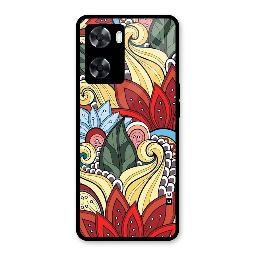 Cute Doodle Glass Back Case for Oppo A77