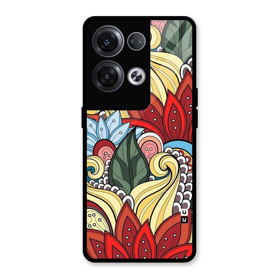Cute Doodle Glass Back Case for Oppo Reno8 Pro 5G
