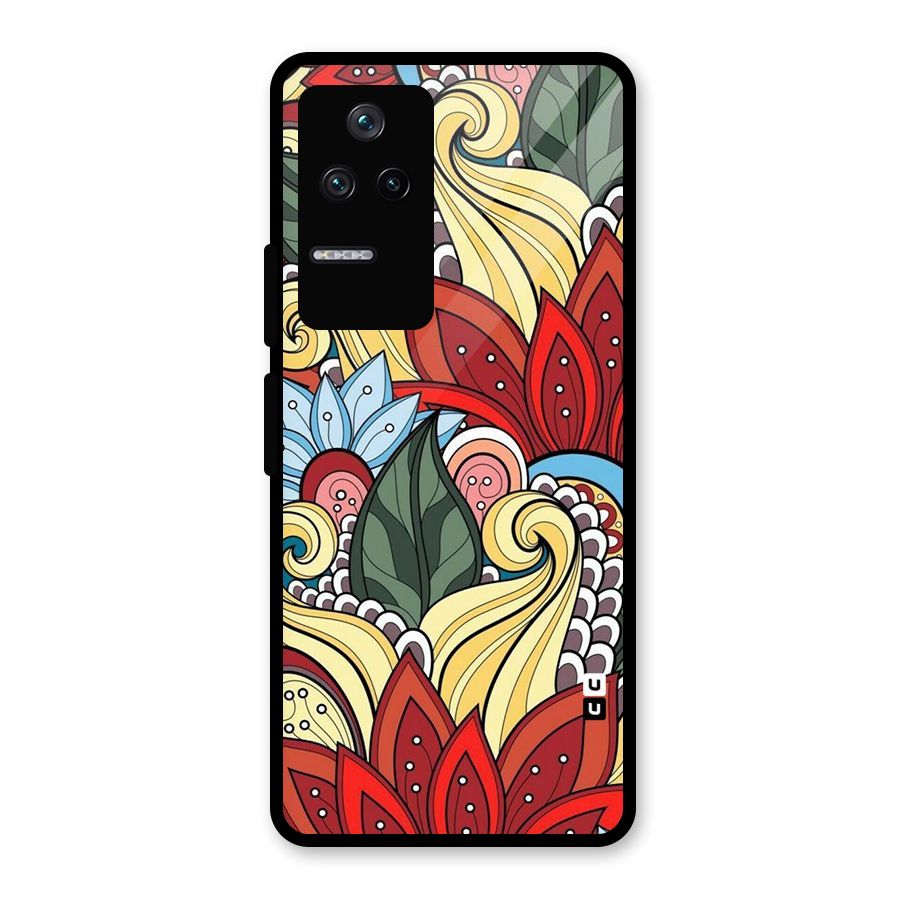 Cute Doodle Glass Back Case for Poco F4 5G