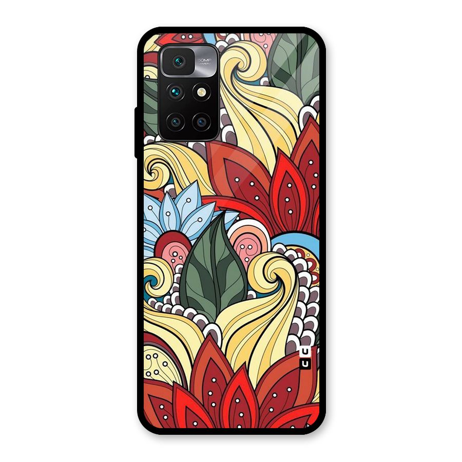 Cute Doodle Glass Back Case for Redmi 10 Prime