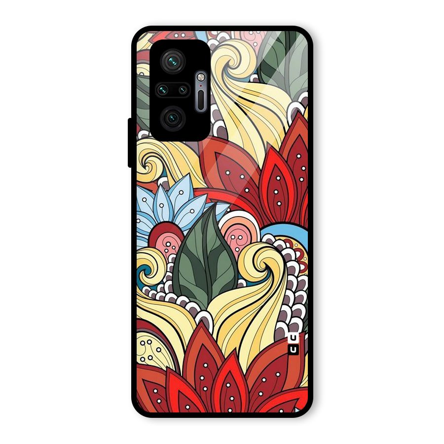 Cute Doodle Glass Back Case for Redmi Note 10 Pro