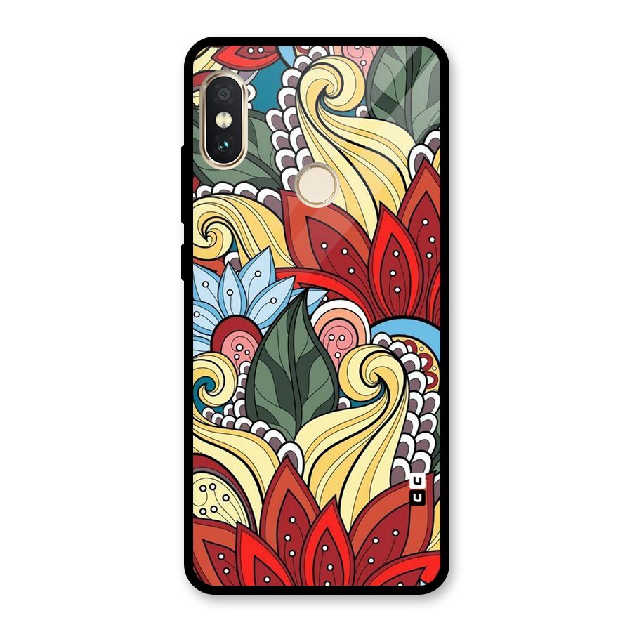 Cute Doodle Glass Back Case for Redmi Note 5 Pro