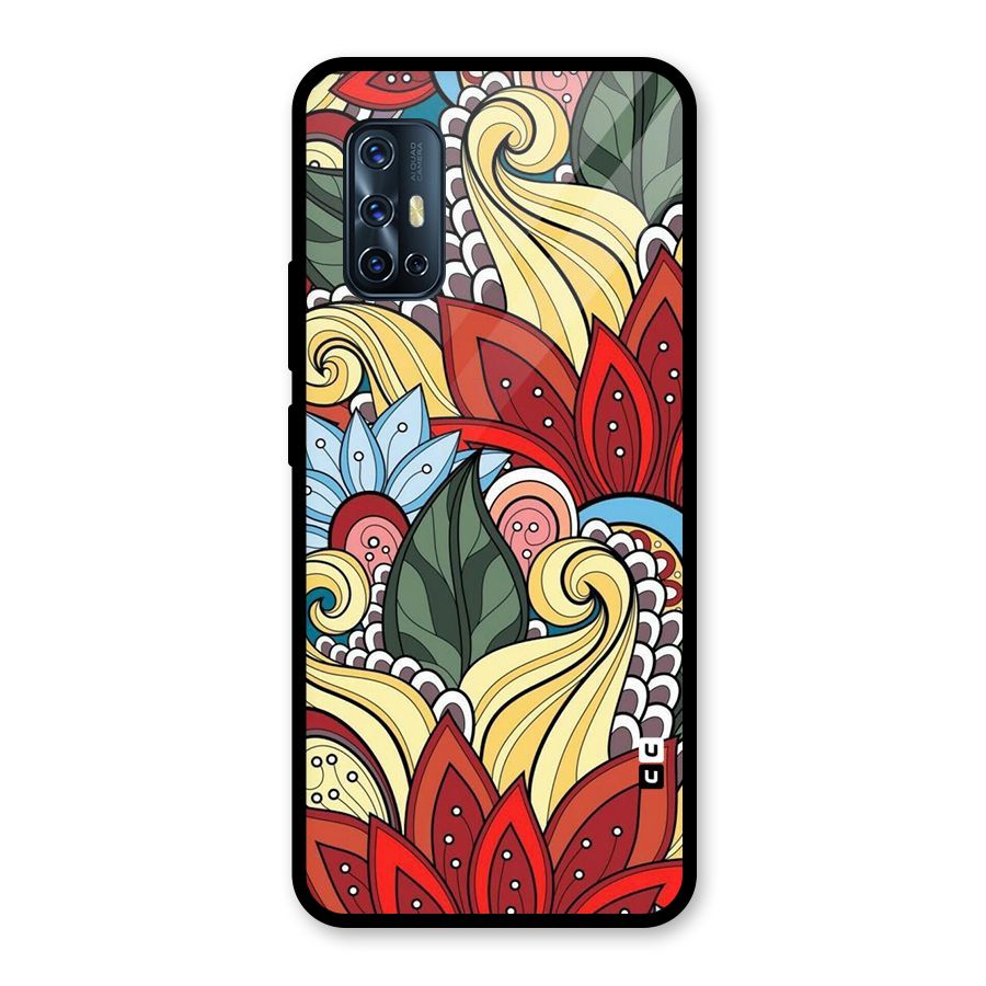 Cute Doodle Glass Back Case for Vivo V17