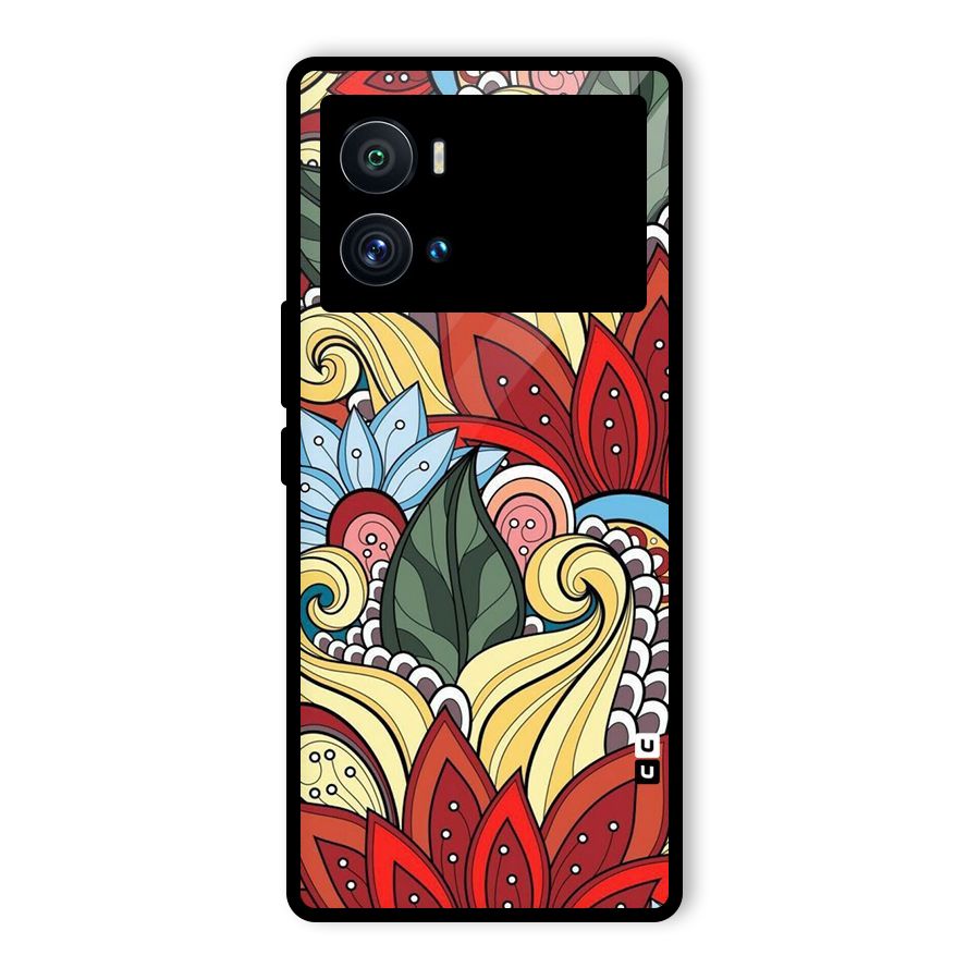 Cute Doodle Glass Back Case for Vivo iQOO 9 Pro
