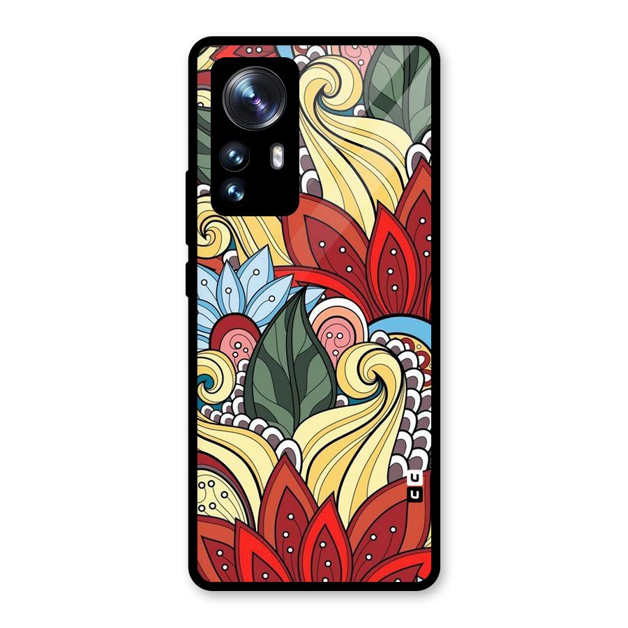 Cute Doodle Glass Back Case for Xiaomi 12 Pro