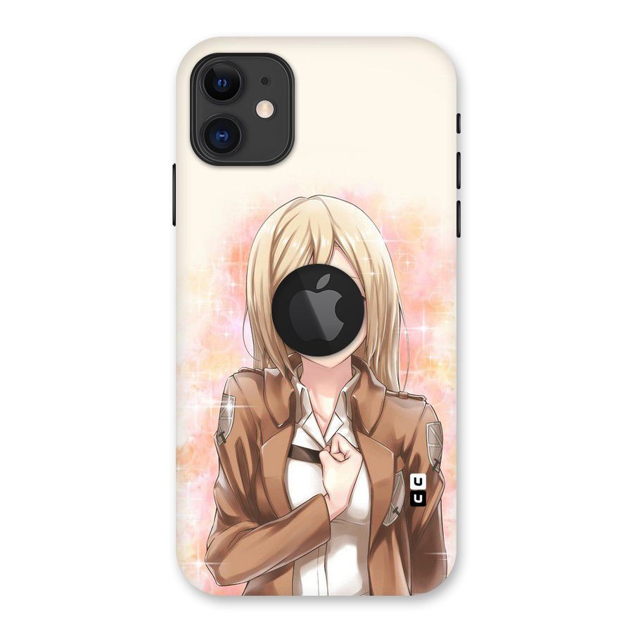 Cute Girl Art Back Case for iPhone 11 Logo Cut