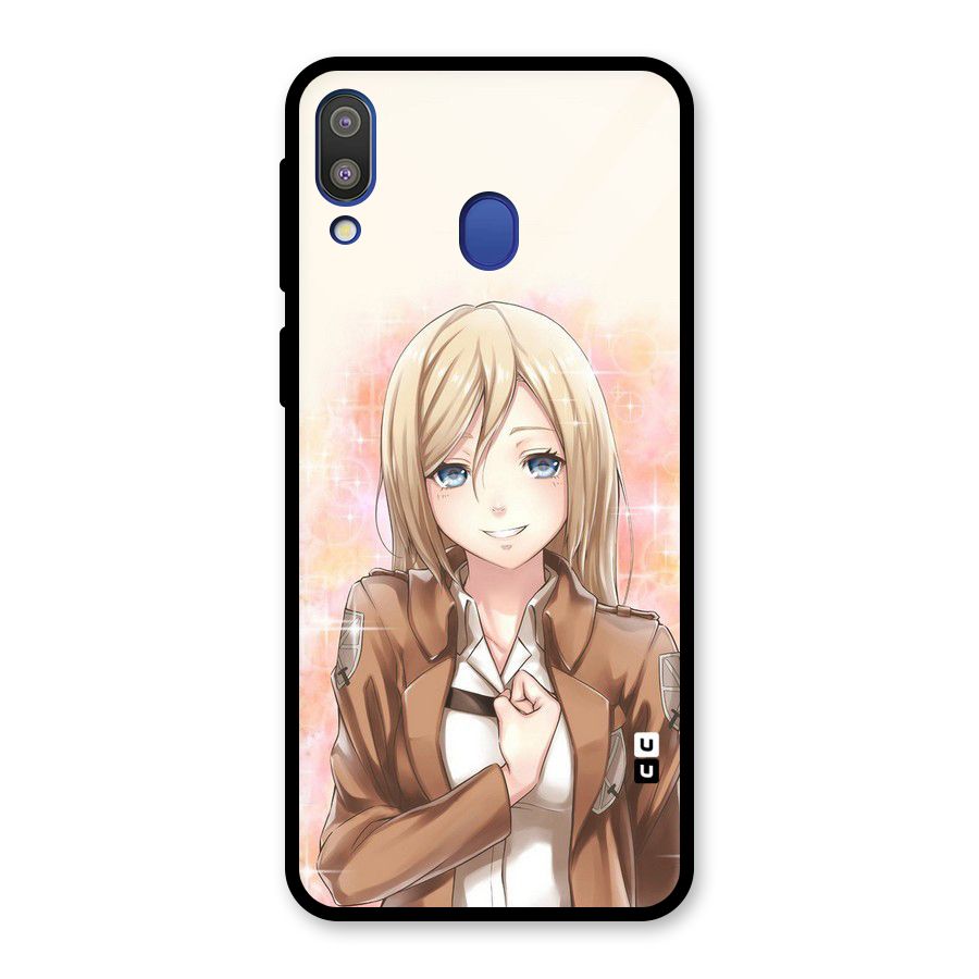 Cute Girl Art Glass Back Case for Galaxy M20