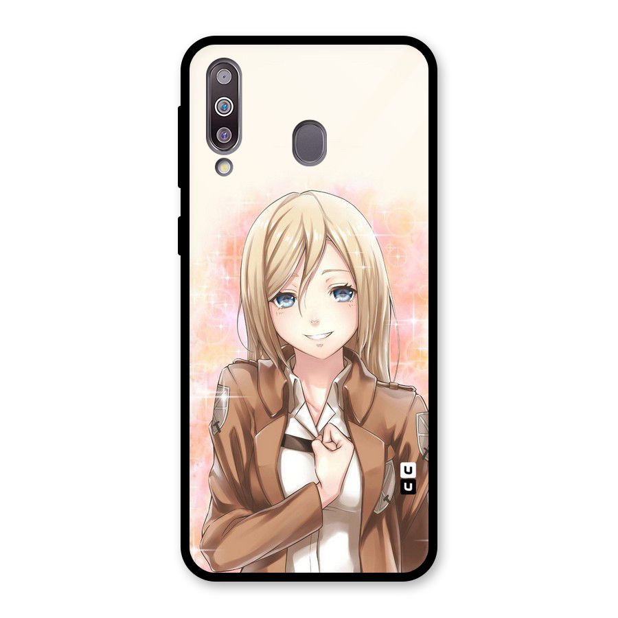 Cute Girl Art Glass Back Case for Galaxy M30