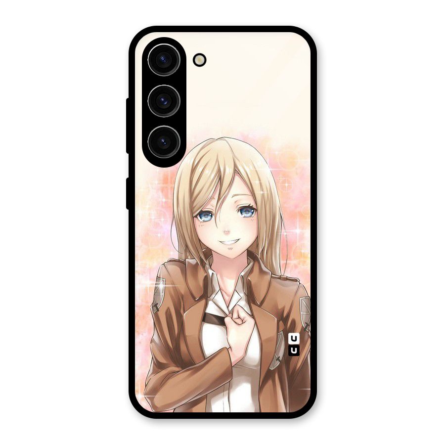 Cute Girl Art Glass Back Case for Galaxy S23