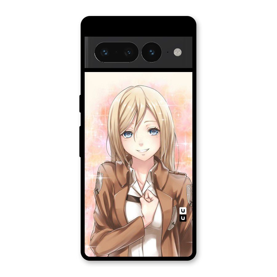 Cute Girl Art Glass Back Case for Google Pixel 7 Pro