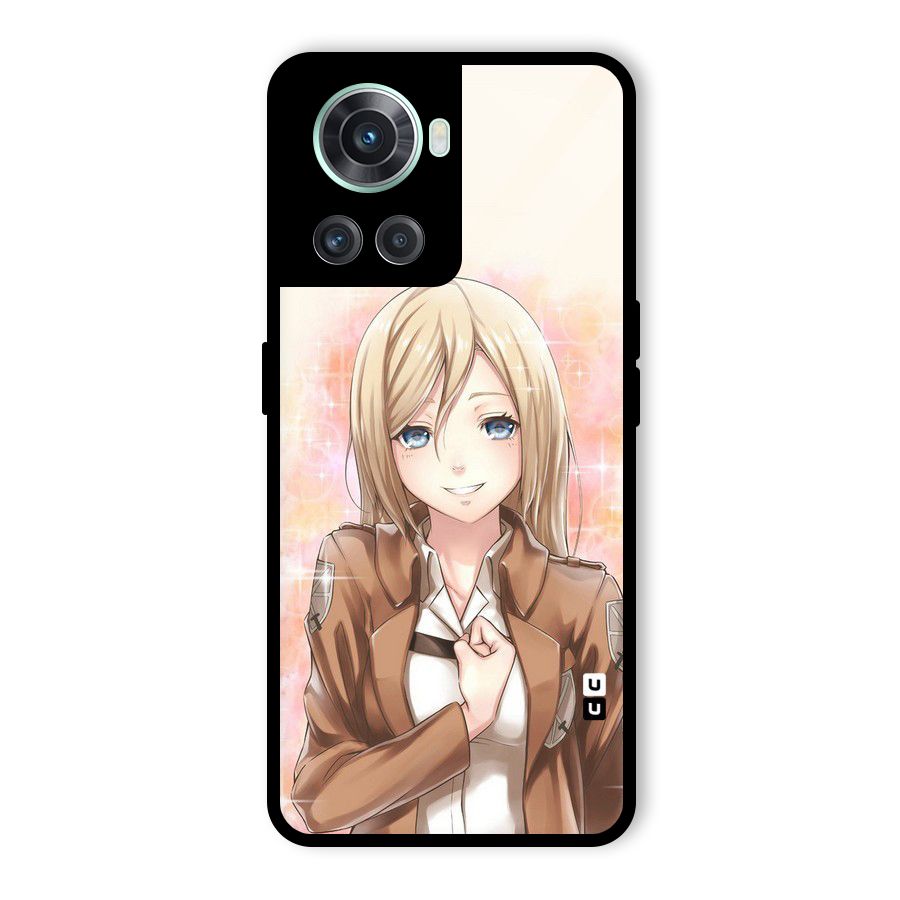 Cute Girl Art Glass Back Case for OnePlus 10R