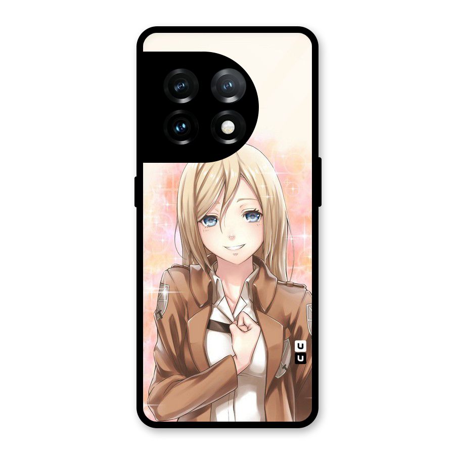Cute Girl Art Glass Back Case for OnePlus 11