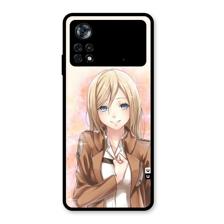 Cute Girl Art Glass Back Case for Poco X4 Pro 5G