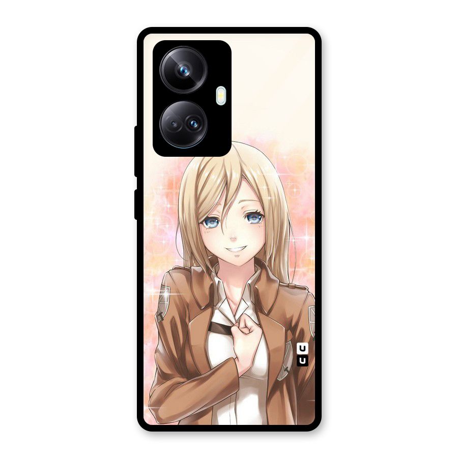 Cute Girl Art Glass Back Case for Realme 10 Pro Plus