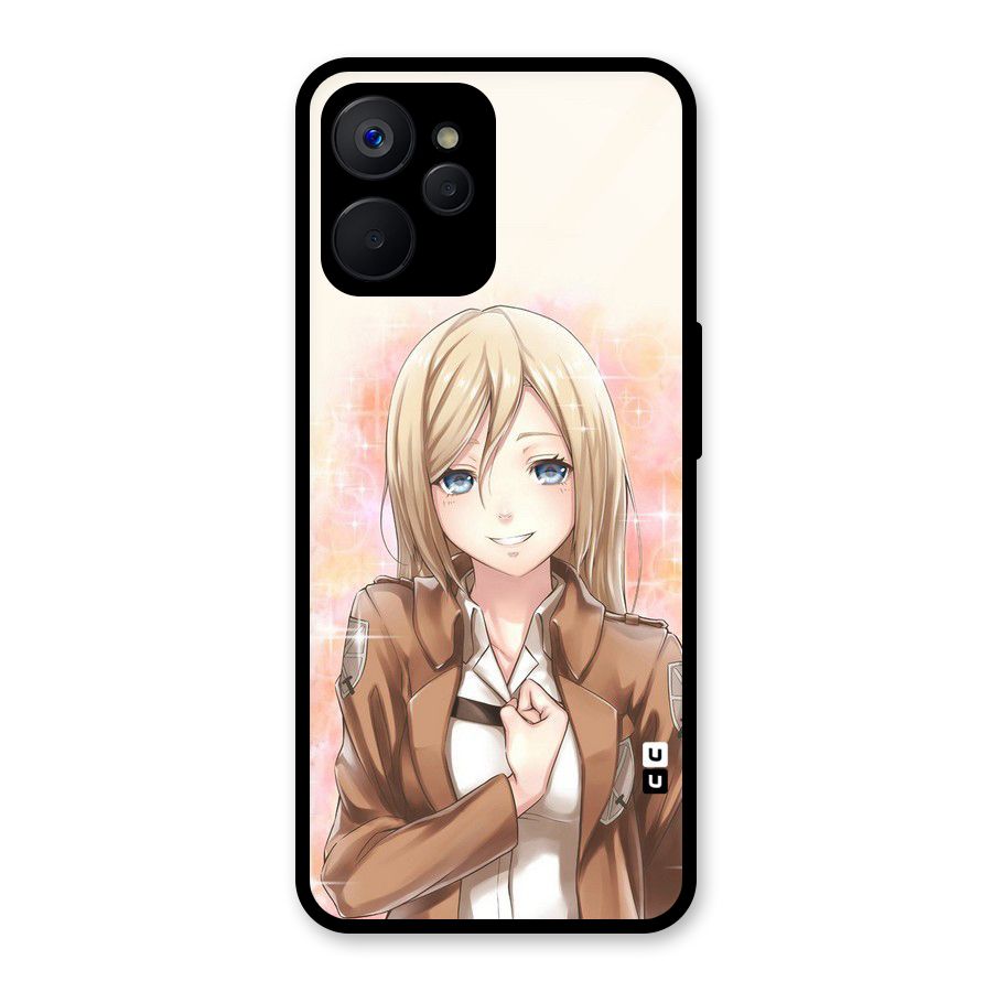 Cute Girl Art Glass Back Case for Realme 9i 5G