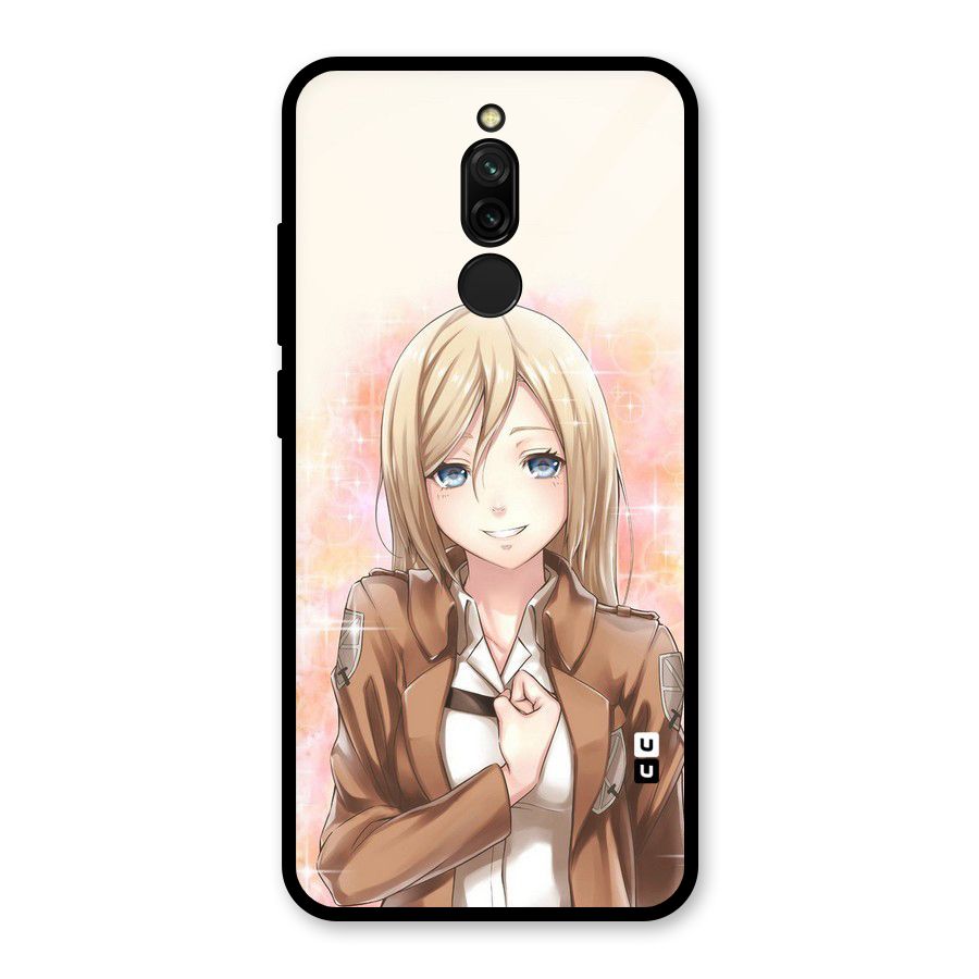 Cute Girl Art Glass Back Case for Redmi 8