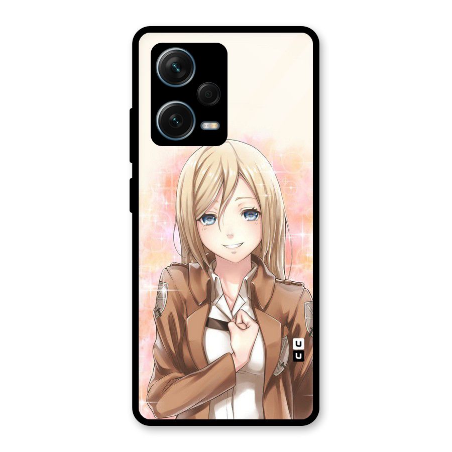 Cute Girl Art Glass Back Case for Redmi Note 12 Pro Plus 5G