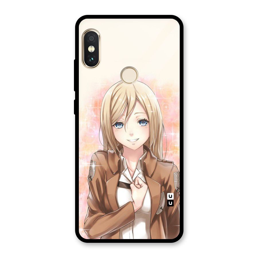 Cute Girl Art Glass Back Case for Redmi Note 5 Pro
