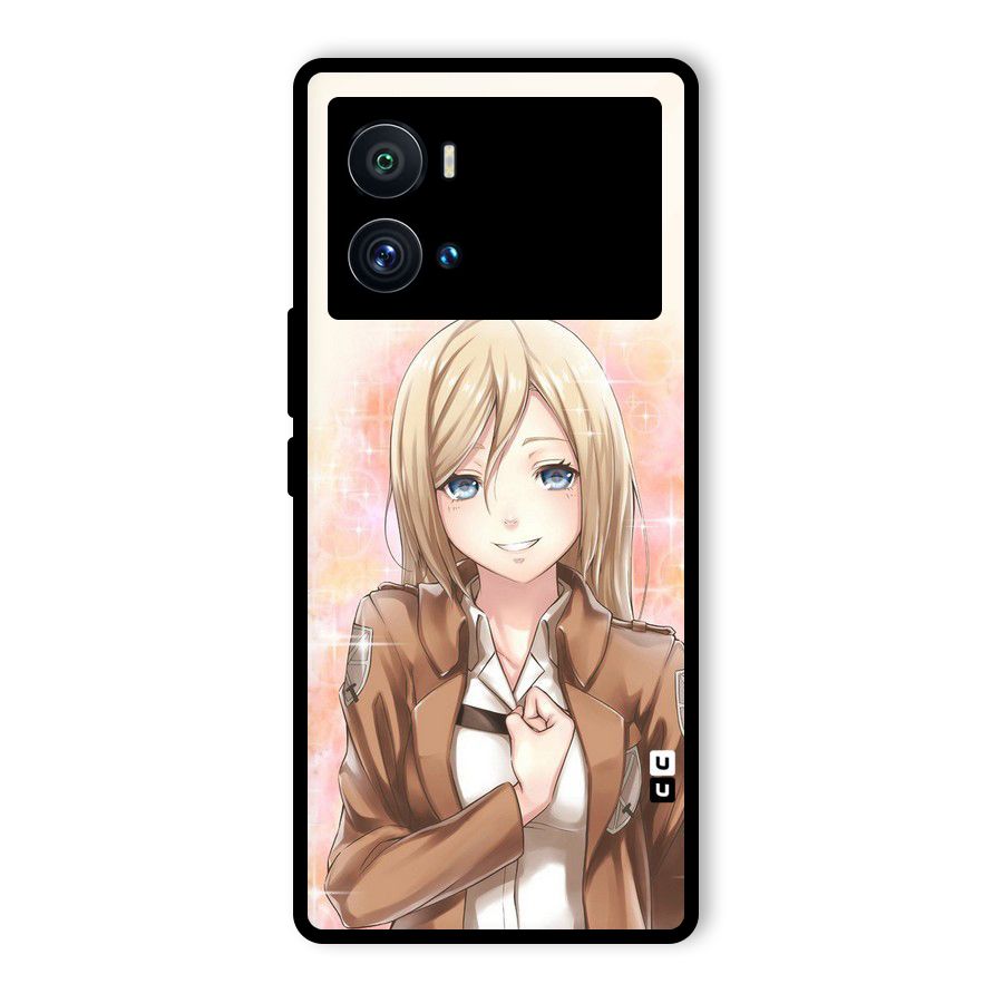 Cute Girl Art Glass Back Case for Vivo iQOO 9 Pro