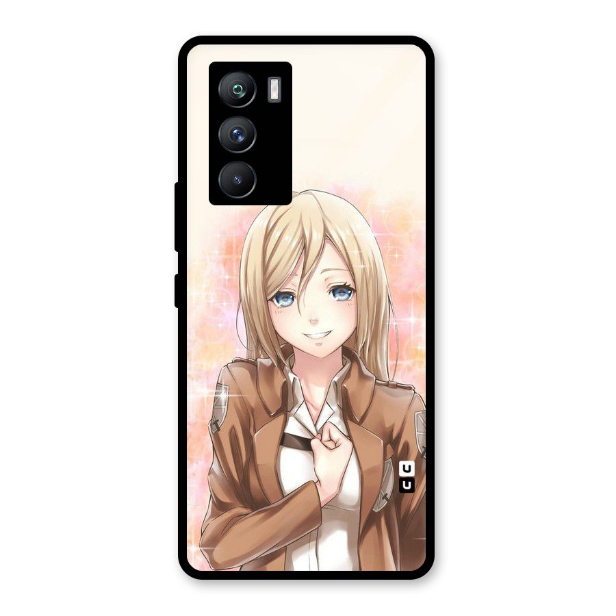 Cute Girl Art Glass Back Case for Vivo iQOO 9 SE