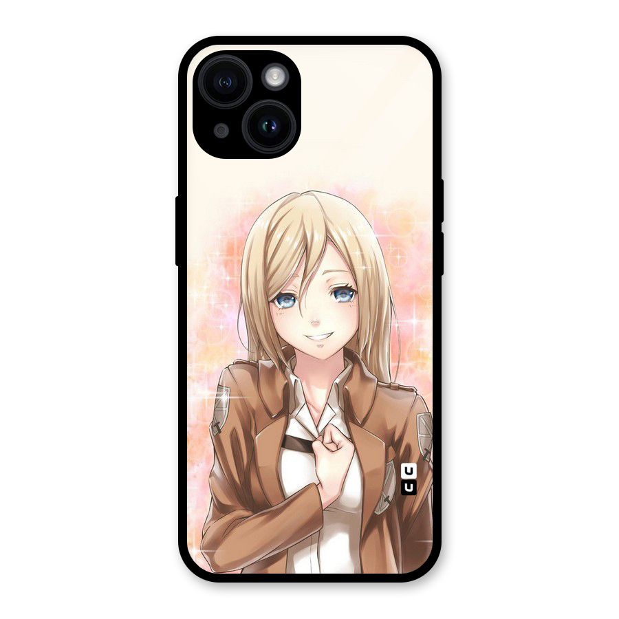 Cute Girl Art Glass Back Case for iPhone 14