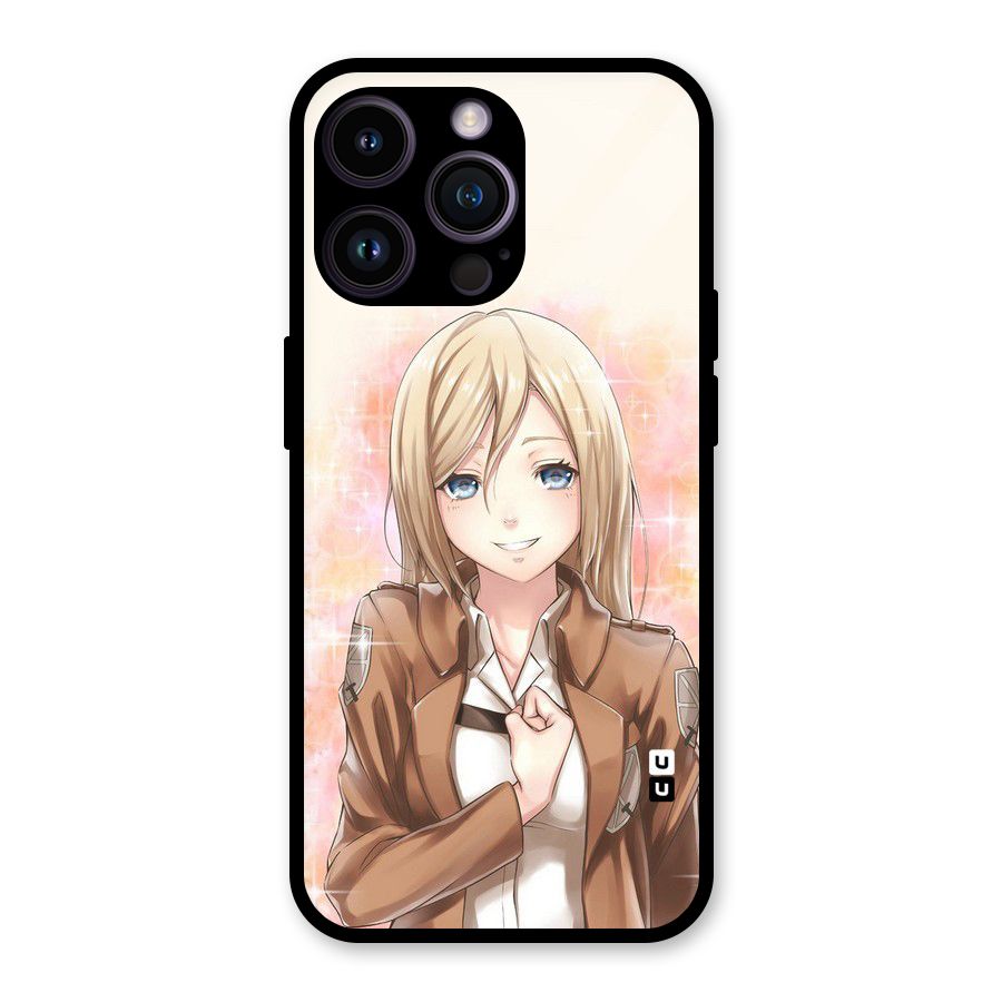 Cute Girl Art Glass Back Case for iPhone 14 Pro Max