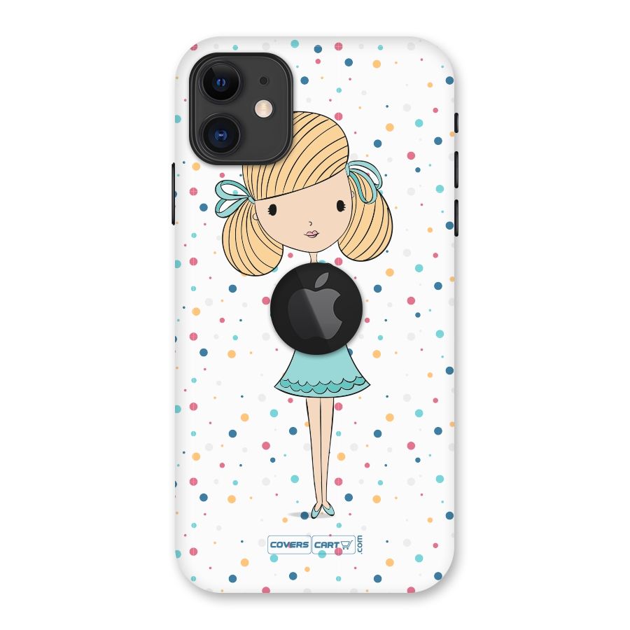 Cute Girl Back Case for iPhone 11 Logo Cut