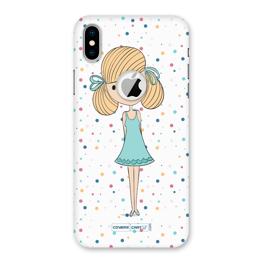 Cute Girl Back Case for iPhone X Logo Cut