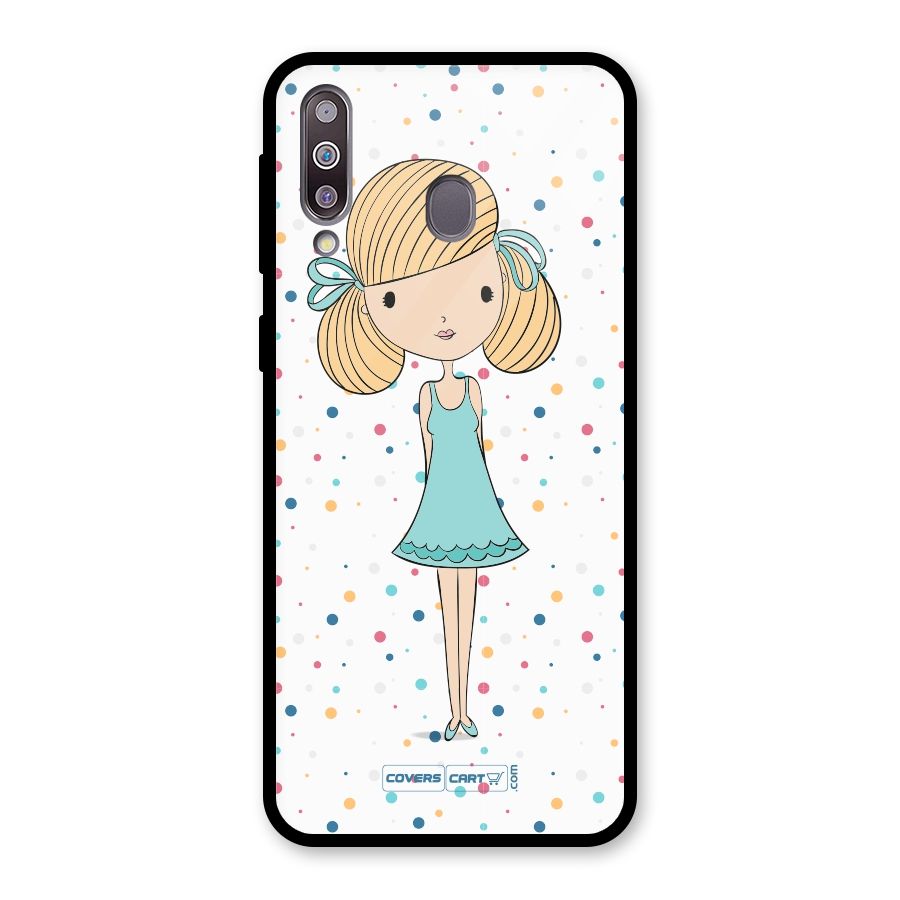 Cute Girl Glass Back Case for Galaxy M30