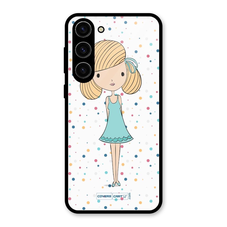 Cute Girl Glass Back Case for Galaxy S23 Plus