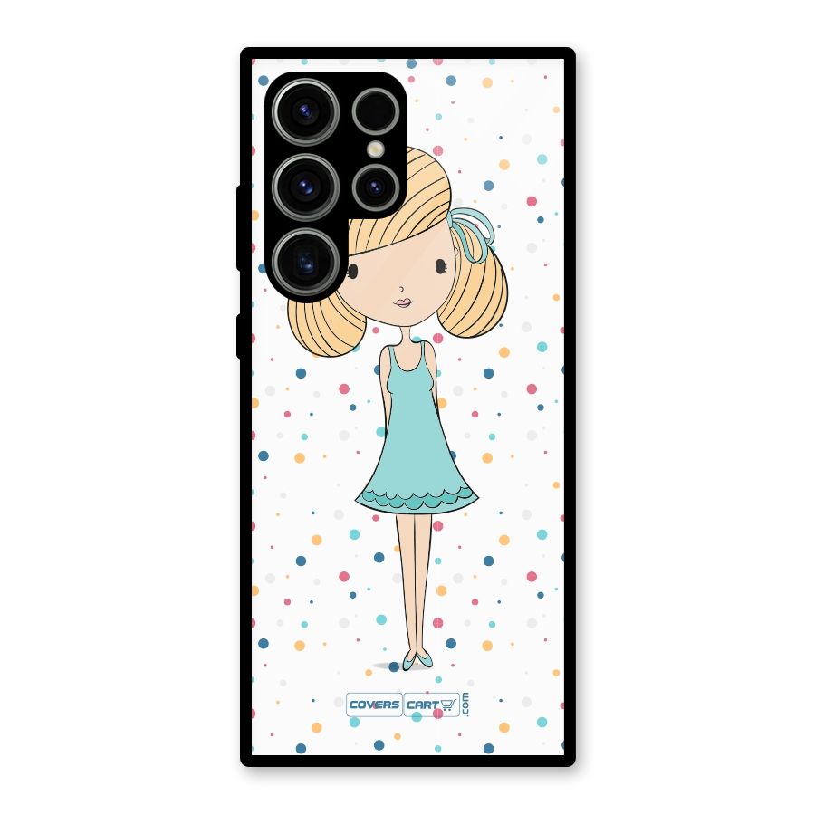 Cute Girl Glass Back Case for Galaxy S23 Ultra