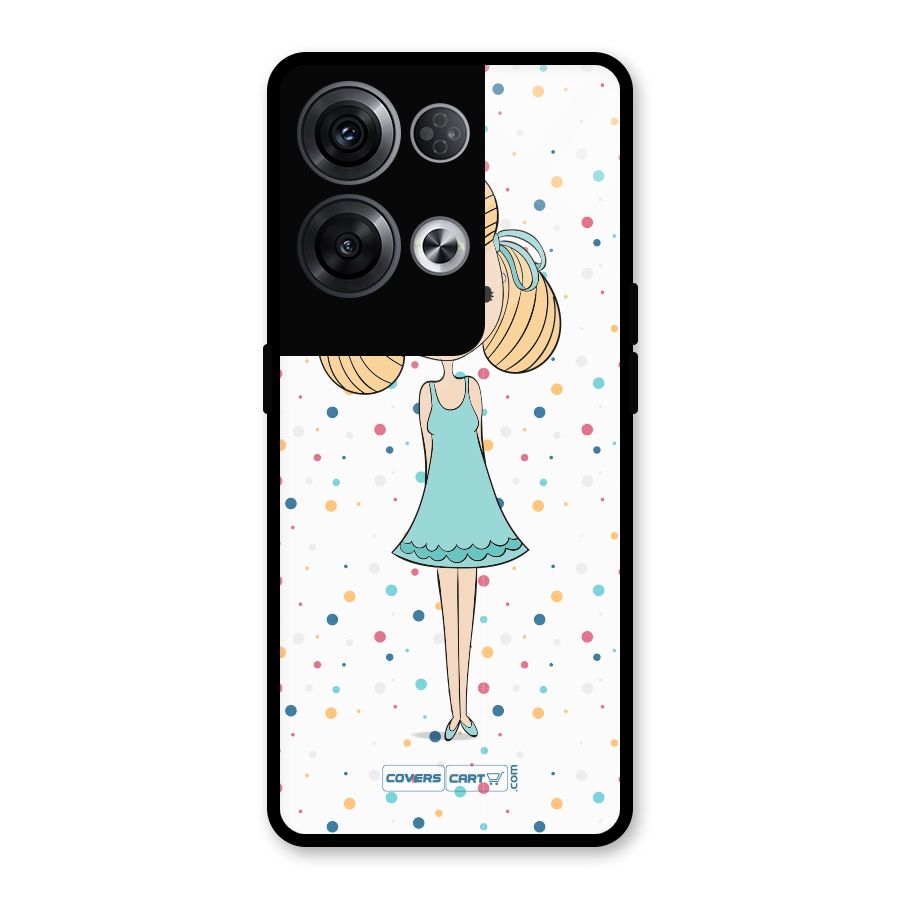 Cute Girl Glass Back Case for Oppo Reno8 Pro 5G