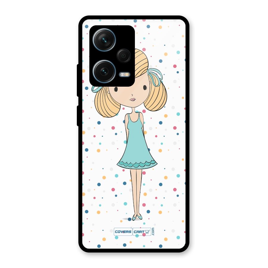 Cute Girl Glass Back Case for Redmi Note 12 Pro Plus 5G