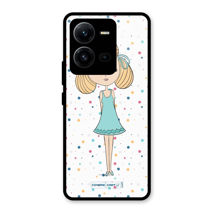 Cute Girl Glass Back Case for Vivo V25