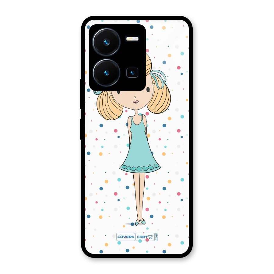 Cute Girl Glass Back Case for Vivo Y35