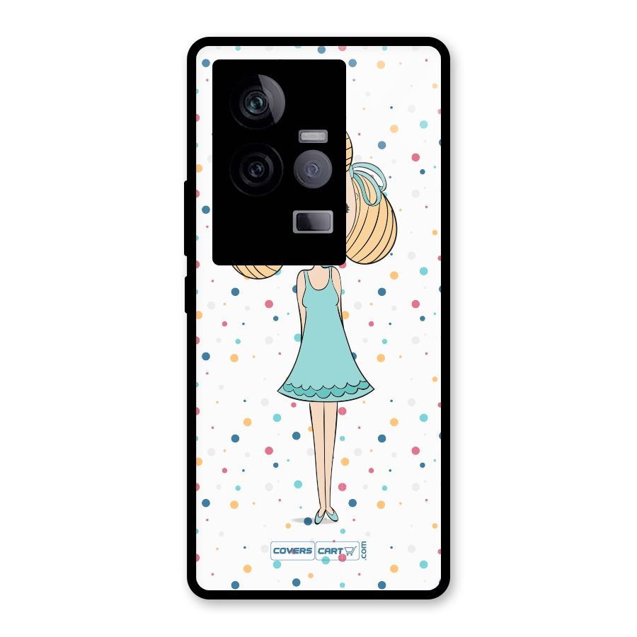 Cute Girl Glass Back Case for Vivo iQOO 11 5G