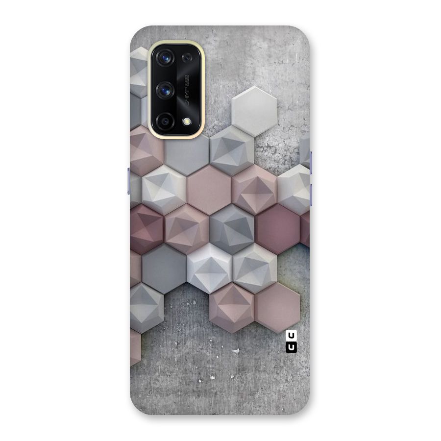 Cute Hexagonal Pattern Glass Back Case for Realme X7 Pro