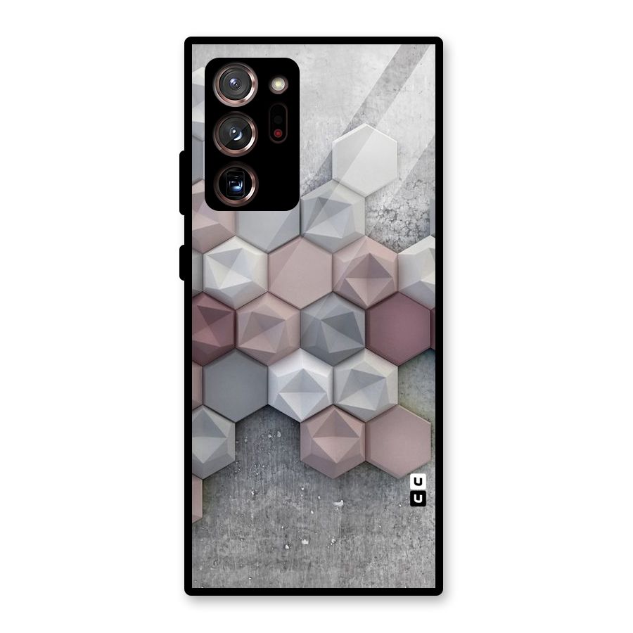 Cute Hexagonal Pattern Glass Back Case for Galaxy Note 20 Ultra 5G