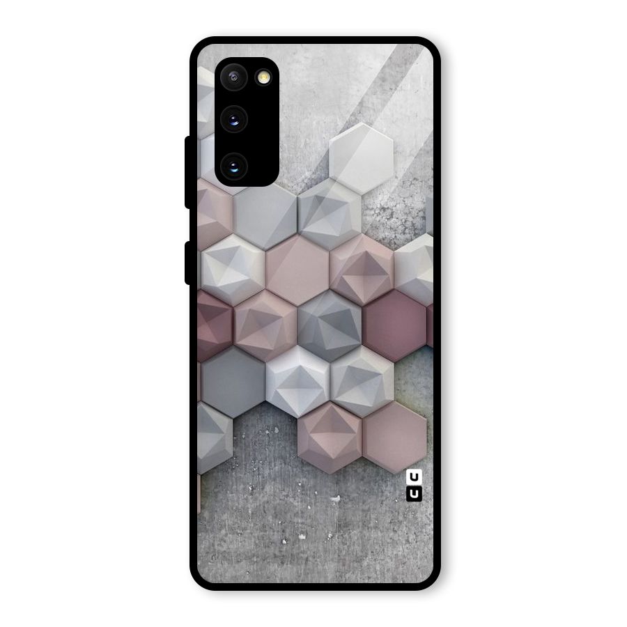 Cute Hexagonal Pattern Glass Back Case for Galaxy S20 FE 5G