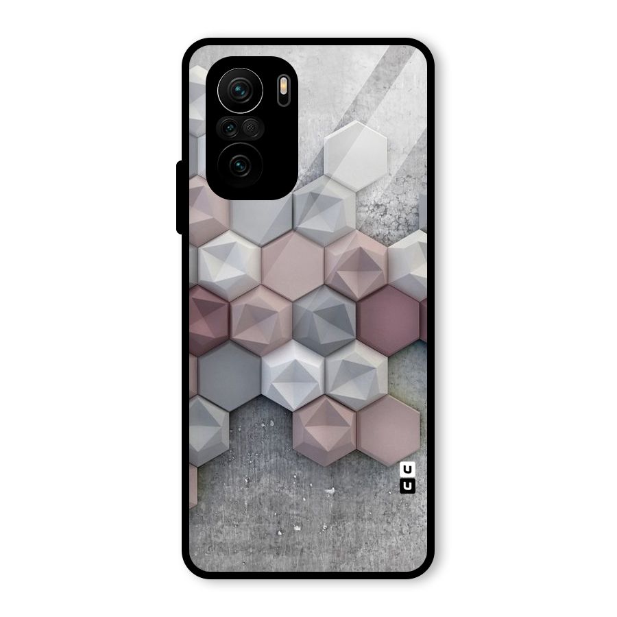 Cute Hexagonal Pattern Glass Back Case for Mi 11X Pro