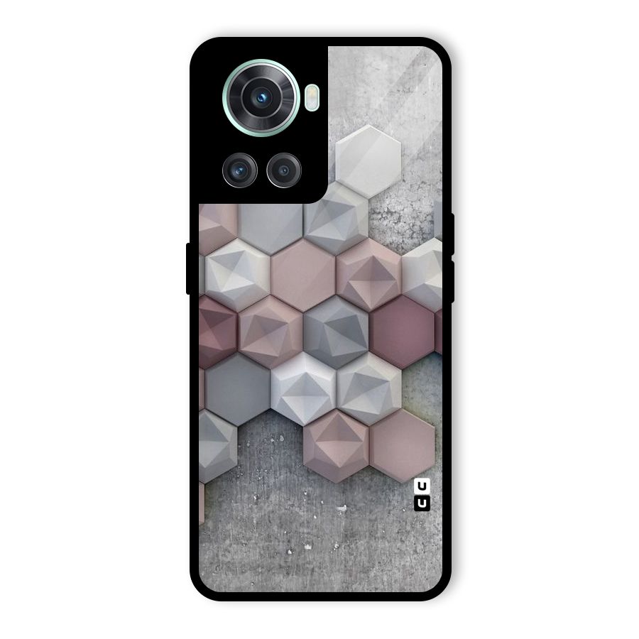 Cute Hexagonal Pattern Glass Back Case for OnePlus 10R