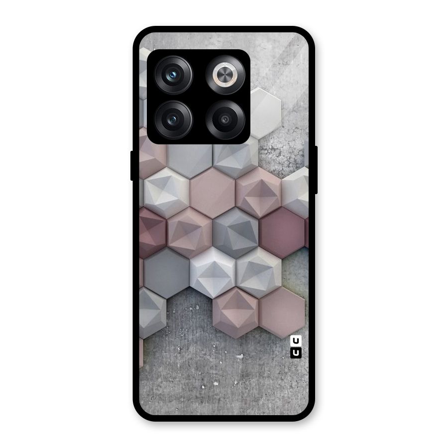 Cute Hexagonal Pattern Glass Back Case for OnePlus 10T
