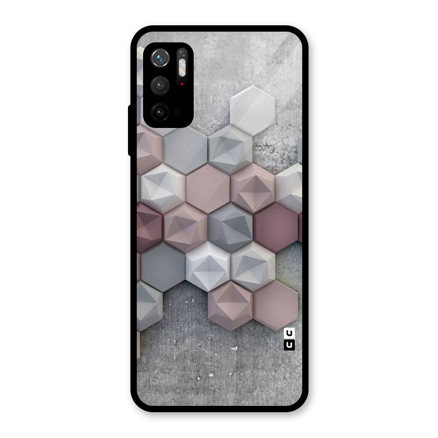 Cute Hexagonal Pattern Glass Back Case for Poco M3 Pro 5G