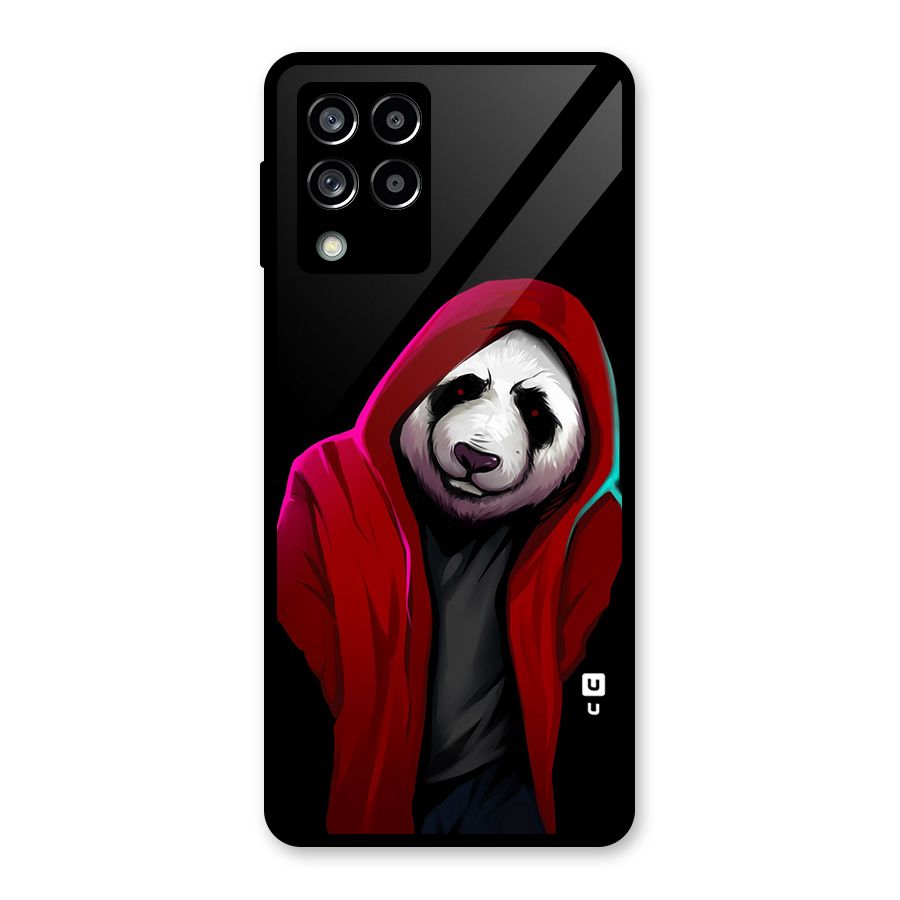 Cute Hoodie Panda Glass Back Case for Galaxy M53 5G