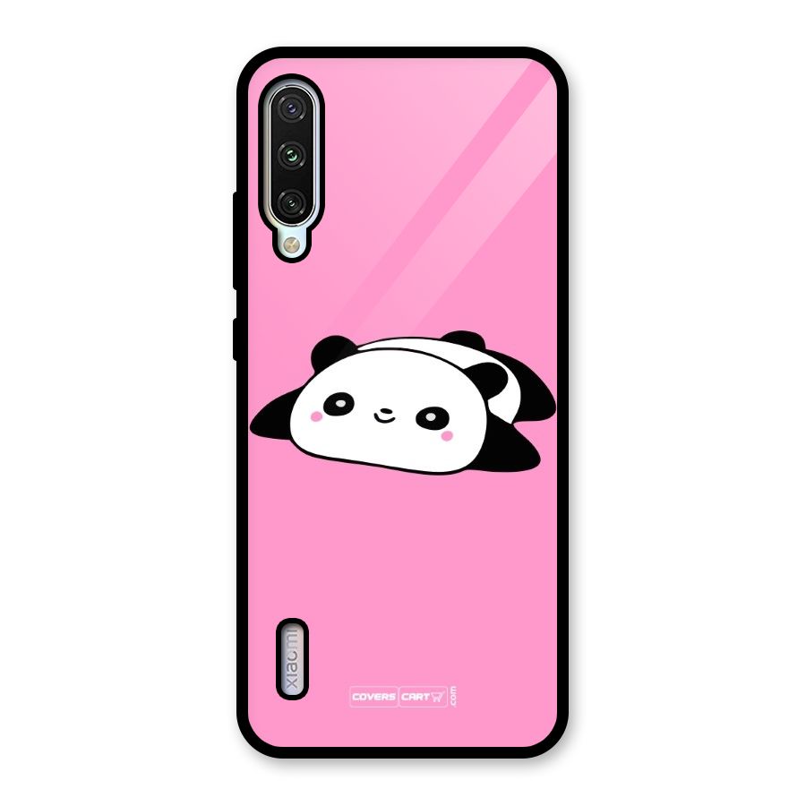 Cute Lazy Panda Glass Back Case for Mi A3