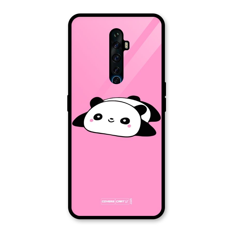 Cute Lazy Panda Glass Back Case for Oppo Reno2 Z