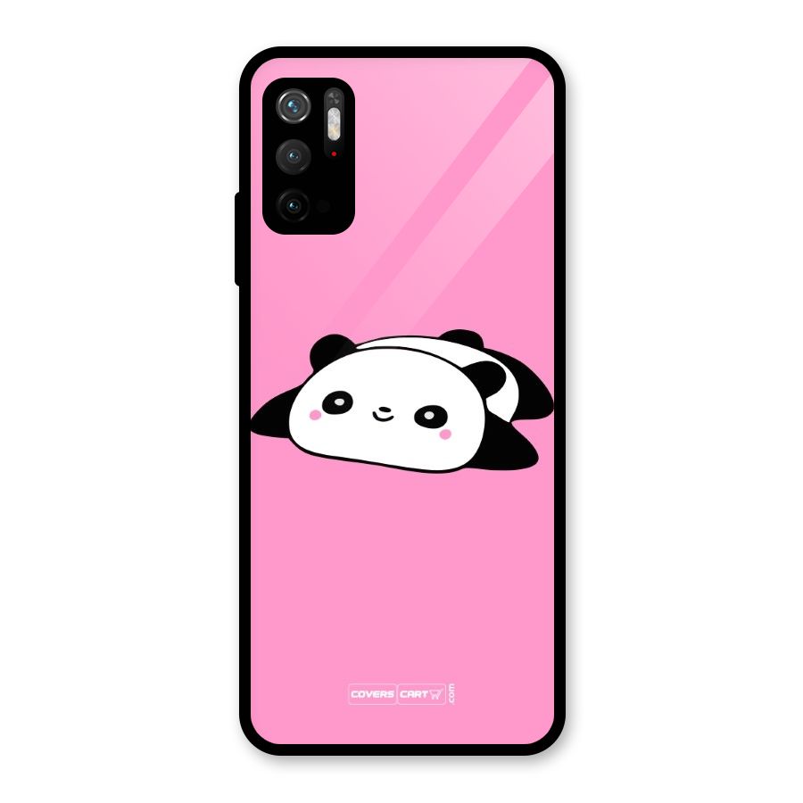 Cute Lazy Panda Glass Back Case for Poco M3 Pro 5G